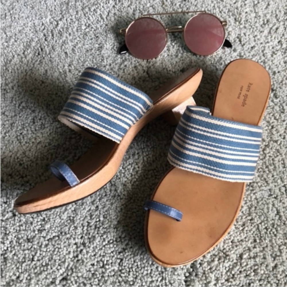 Kate Spade Cambrey Striped Block Heel Sandals – Size 9.5 – New Without Box